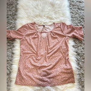 Light pink polka dot top